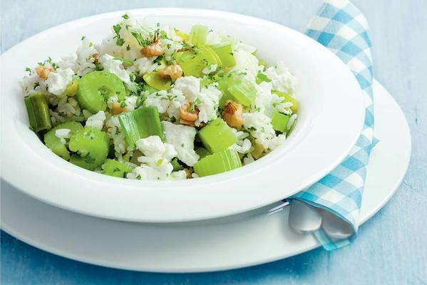 risotto with celery, leeks and goat's cheese