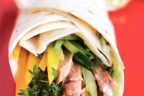 wrap with cucumber and tuna