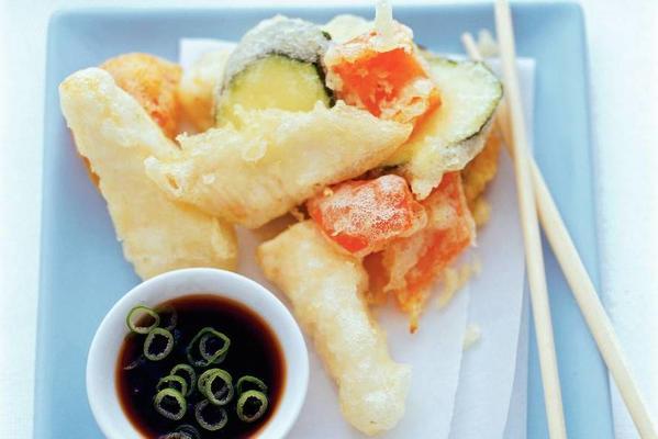 tempura of tilapia and summer vegetables