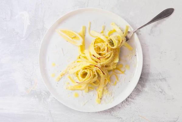 tagliatelle with saffron, lemon and parmesan