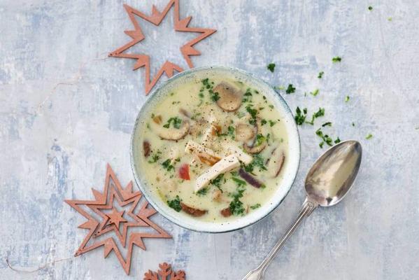 creamy chicken soup with mushrooms