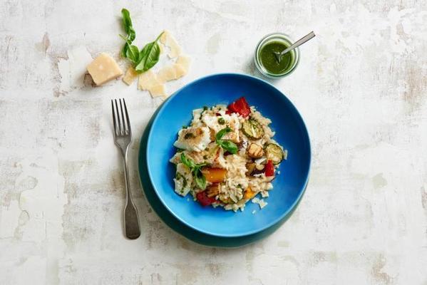 risotto with cod and basil oil