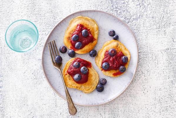 multigrain pancakes with fruit puree