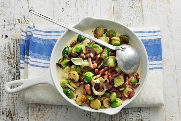 sprouts with bacon and almonds