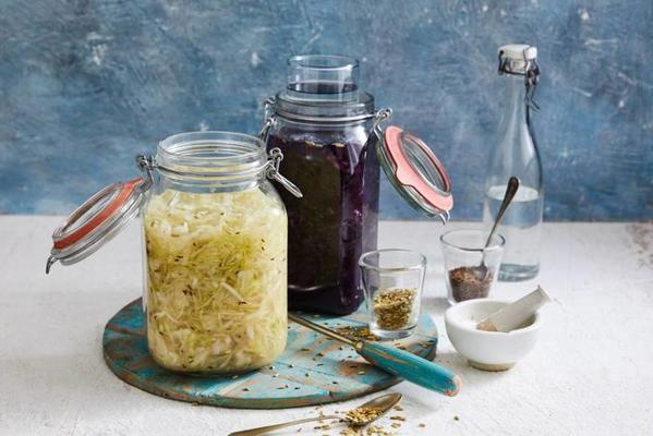 homemade sauerkraut (fermented white cabbage)