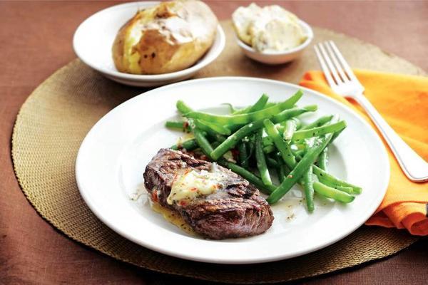 grilled steak with spicy butter