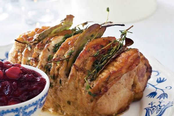 marinated roulade with cranberry sauce
