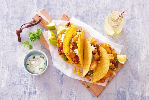 Mexican tacos with fish and sweet potato