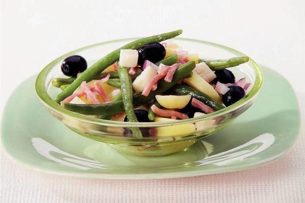 hot green beans-potato salad
