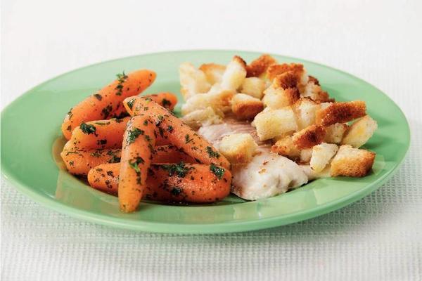 tilapia dish with parsley carrots