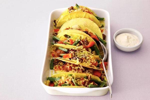 Mexican vegetable in tacos