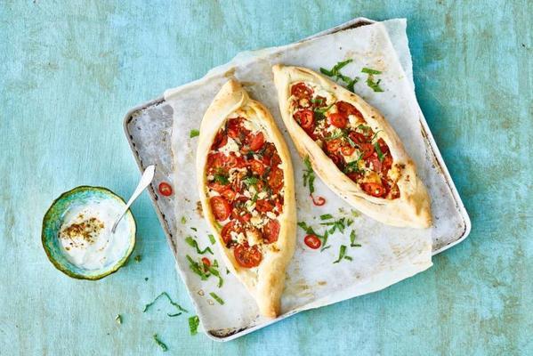 pide with feta and labneh