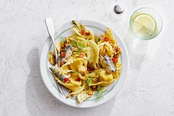 ricotta tortelloni with sardines and fennel