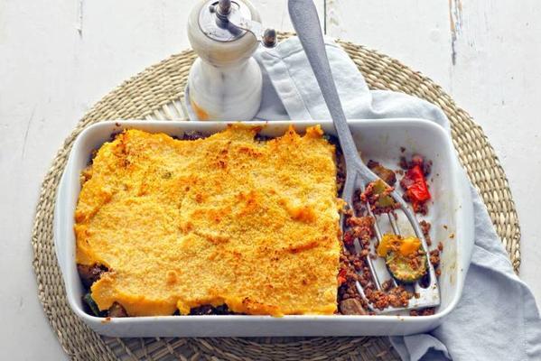 casserole with sweet potato mash