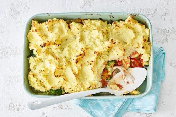 casserole with cod and spice puree