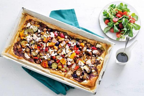 plate pie with grilled vegetables