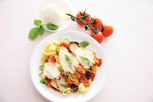 chicory with chicken and tomato sauce