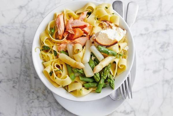 pappardelle with asparagus and salmon