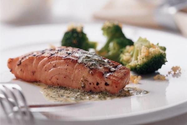 grilled salmon fillet with chervil sauce