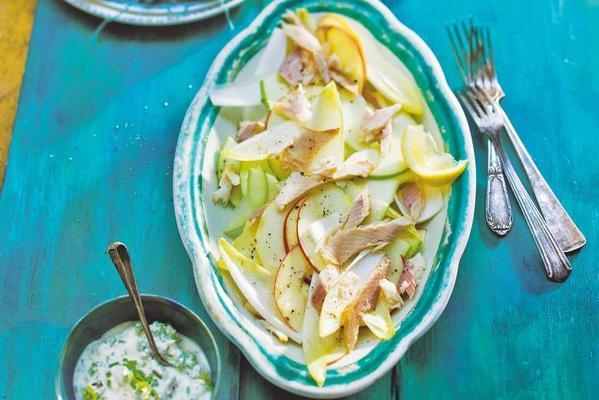 salad with smoked trout and apple
