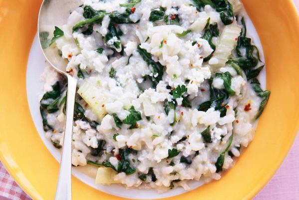 green risotto with ricotta