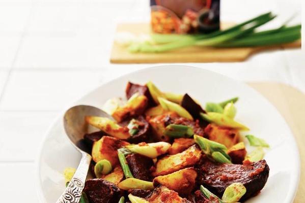 roasted vegetables with red curry paste