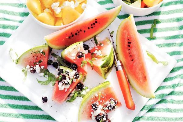 watermelon with white cheese