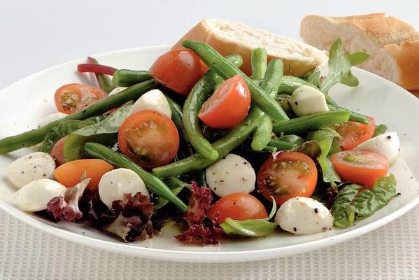 Italian salad with basil dressing