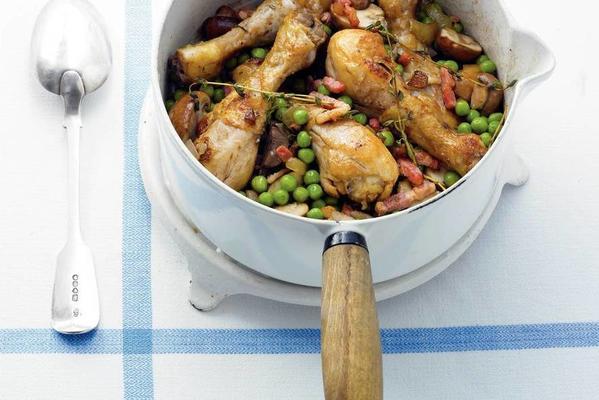 rosé chicken with peas