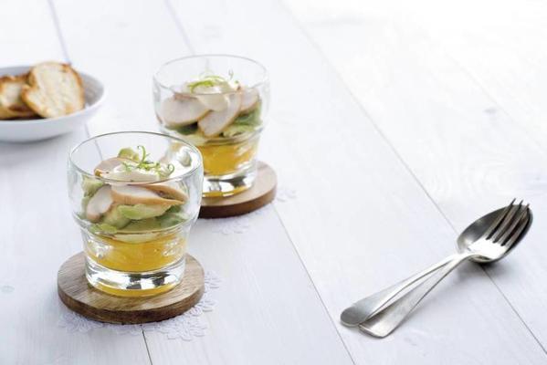 chicken cocktail with orange and avocado
