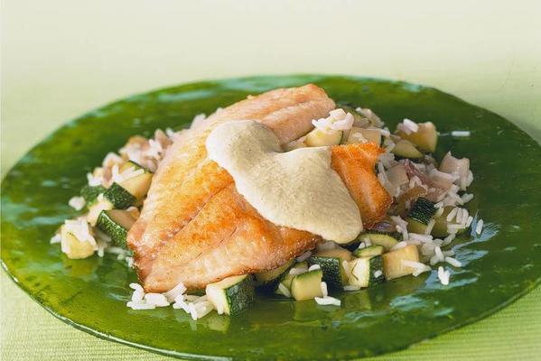 tilapia with green curry sauce