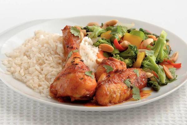 chicken sweet chili with peanut-vegetables