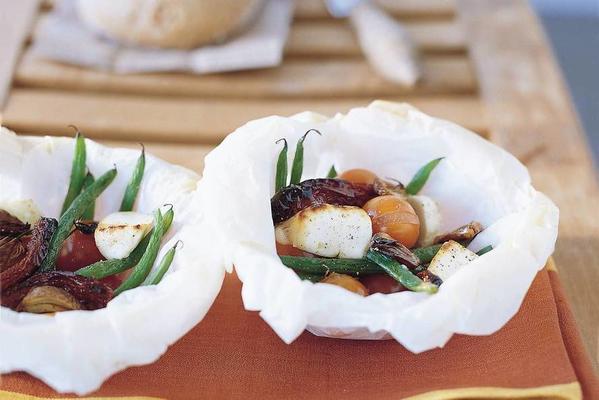 summer vegetables with goat's cheese