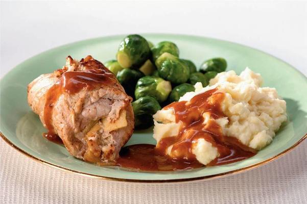 stuffed pork schnitzels with sprouts