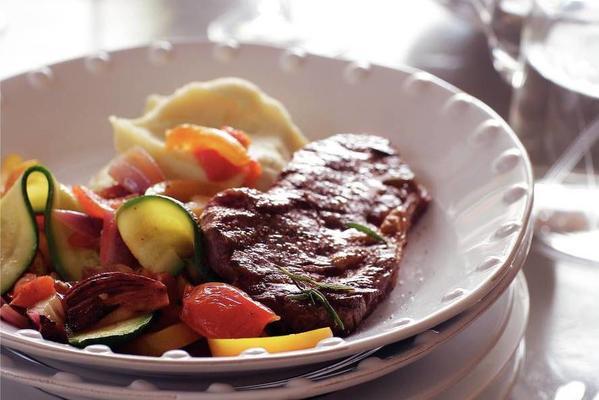 ratatouille with sirloin steak