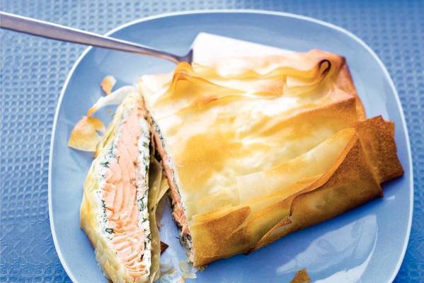 salmon in filo pastry