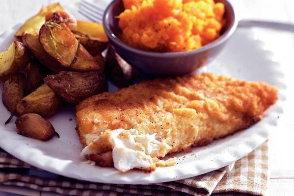 oven potatoes with breaded fish