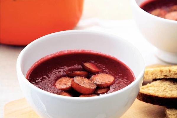 beet soup with smoked sausage