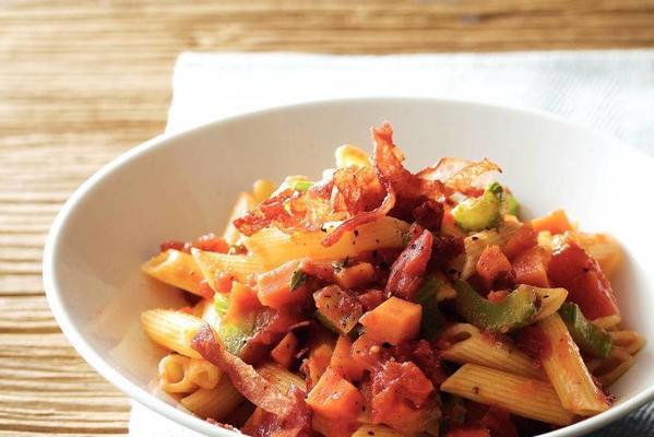 penne with sauce of winter vegetables