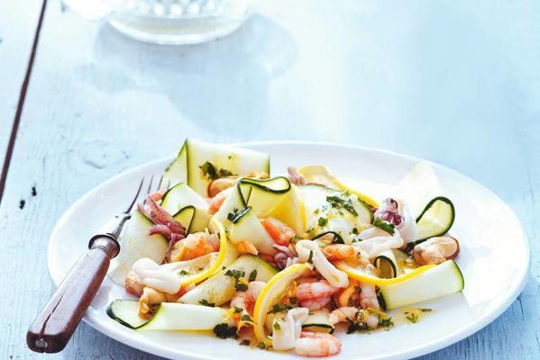 zucchini salad with fruits de mer