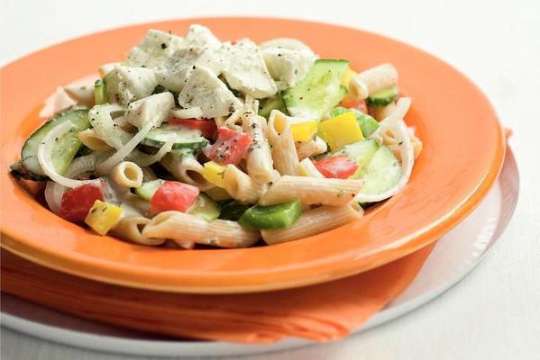pasta salad with goat's cheese