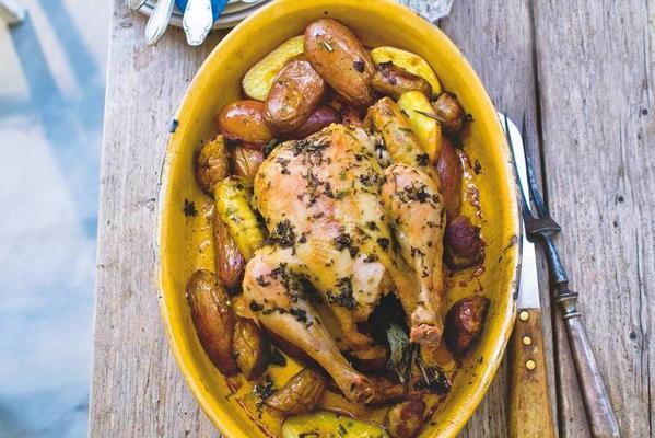 roasted chicken with potato