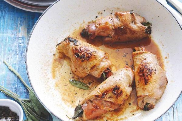 veal rolls with ham and sage