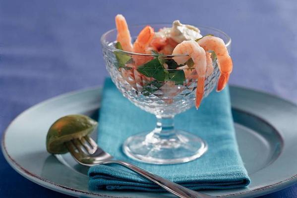 shrimp cocktail with fresh herbs and lime mayonnaise