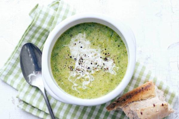 potato broccoli soup with goat's cheese
