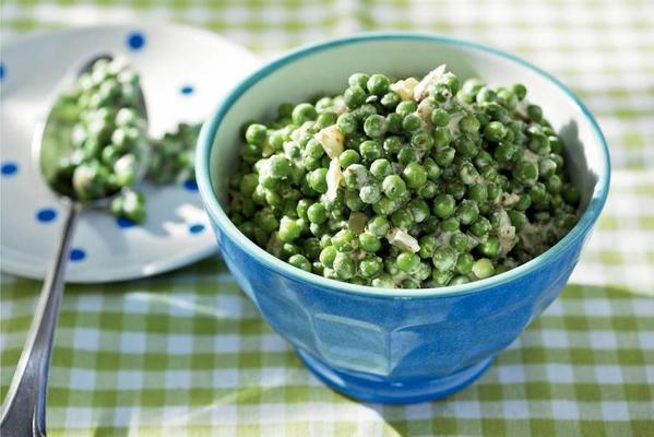 fresh peas with shallot and mustard
