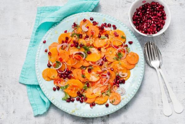 salad of sweet potato with cevichedressing