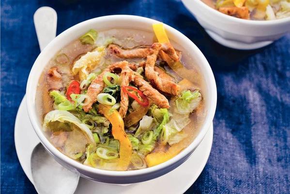cabbage soup with pork strips
