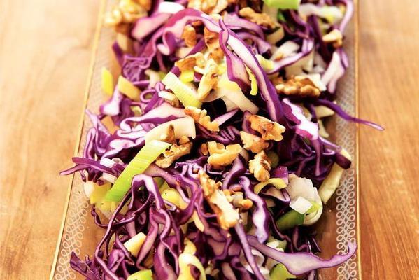 autumn salad with red cabbage
