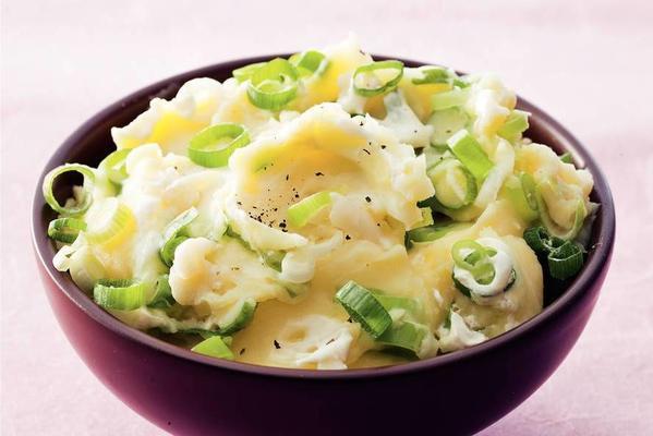 puree with garlic and spring onions